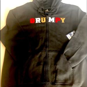NWT - Disney World “Grumpy” black zip up hoodie XL